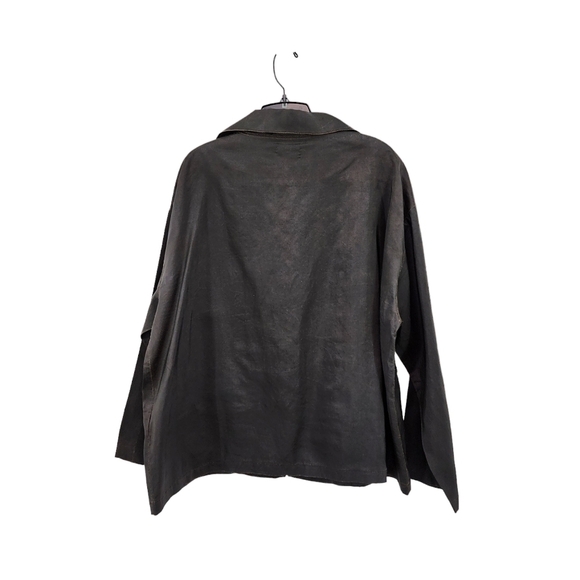 Krista Larson Women's 100% Silk Button Front Pocket Jacket - OS - Picture 5 of 6